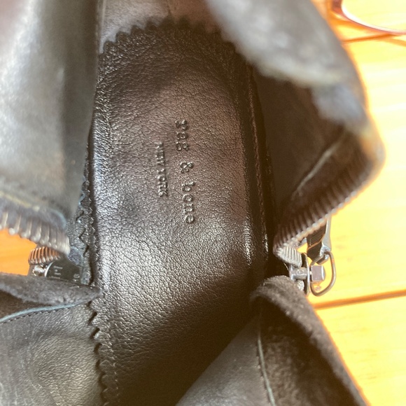 Rag and Bone Black Suede Margot Zippered Heeled Botties Made in Italy Size 39 - Picture 8 of 16